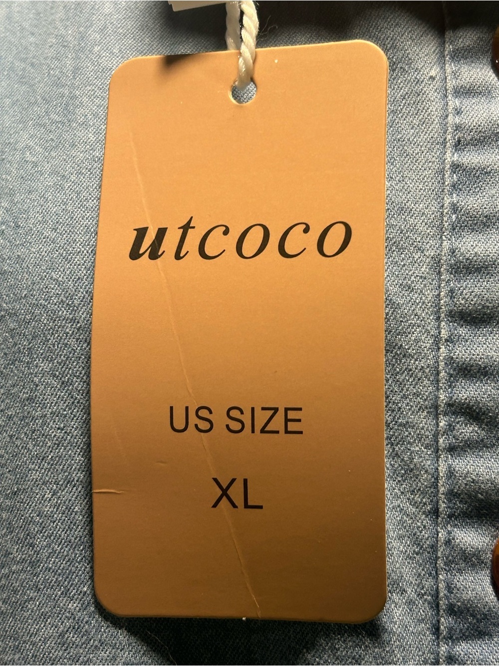 Button-Front Utcoco Denim Dress in Washed Blue NWT - Picture 6 of 6